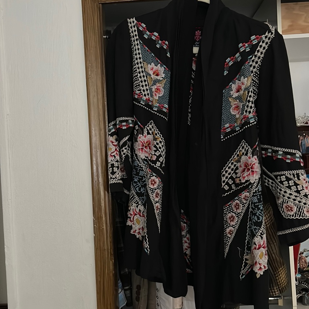 Black womens embroidered cardigan/light jacket